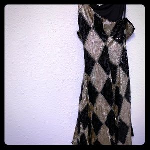 Harley Quinn black and gold Sequined dress